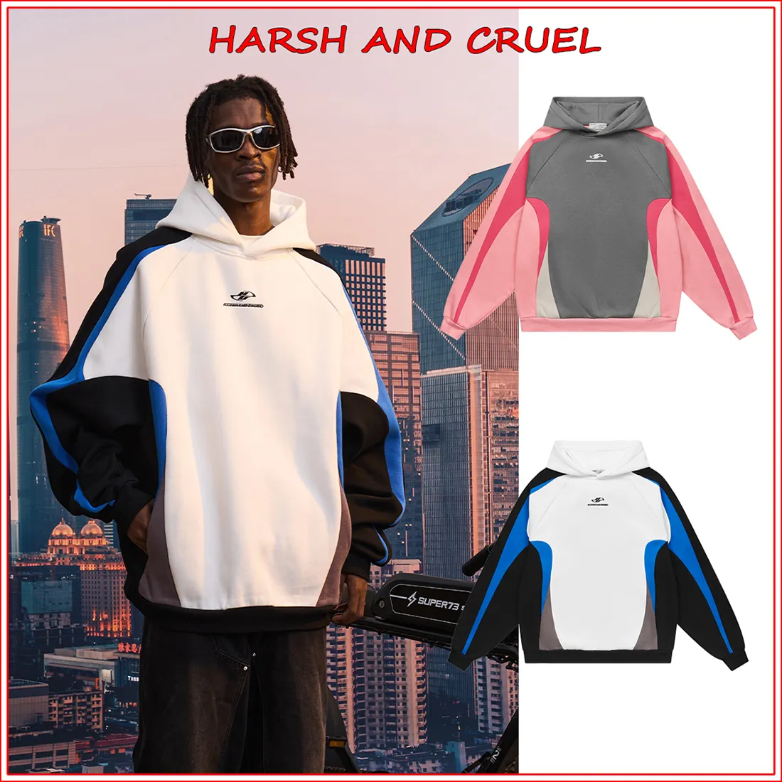 HARSH AND CRUEL  |Unisex Blended Fabrics Street Style Long Sleeves Cotton