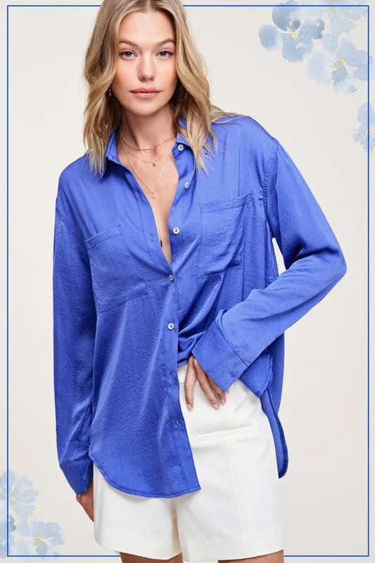 Hazel Long Sleeve Button Down Top