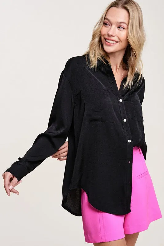 Hazel Long Sleeve Button Down Top