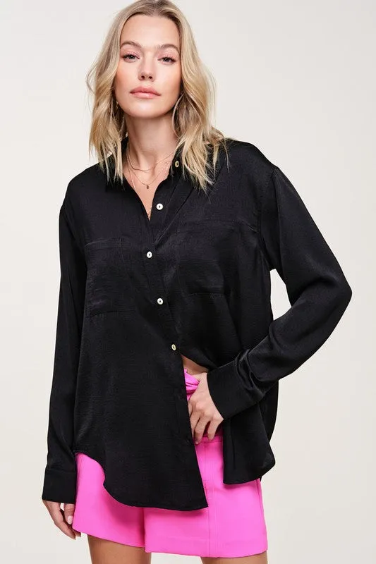 Hazel Long Sleeve Button Down Top