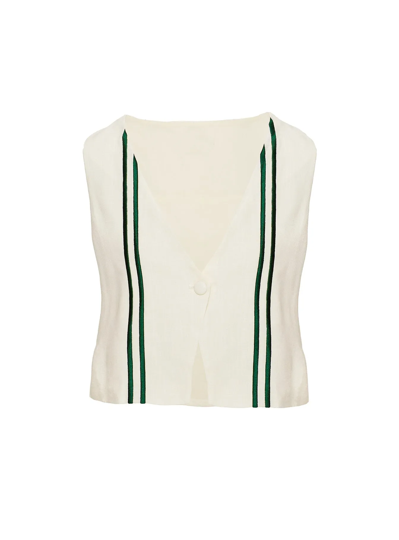 Heenny Vest Top White / Green