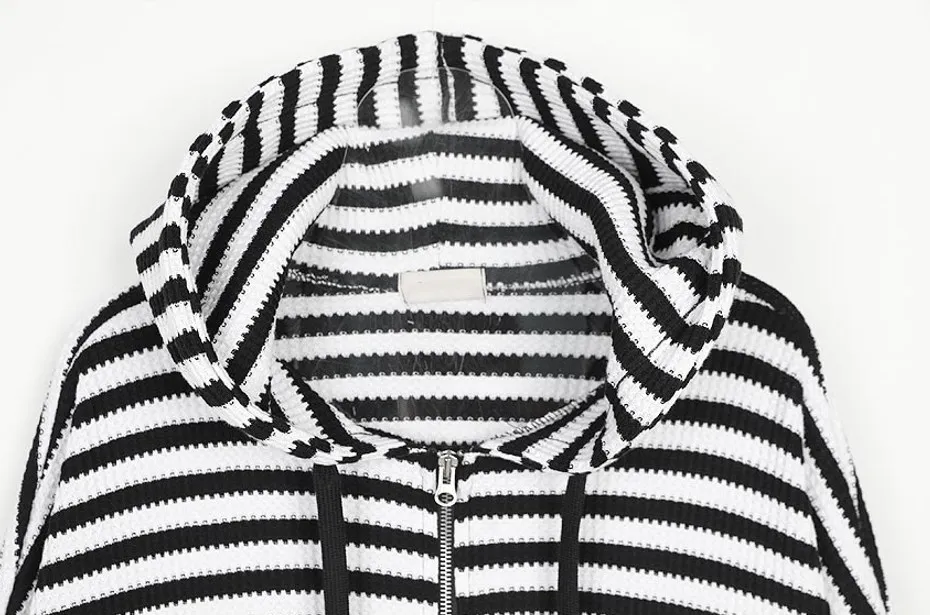 HOLY IN CODE  |Stripes Unisex Street Style Long Sleeves Cotton Oversized