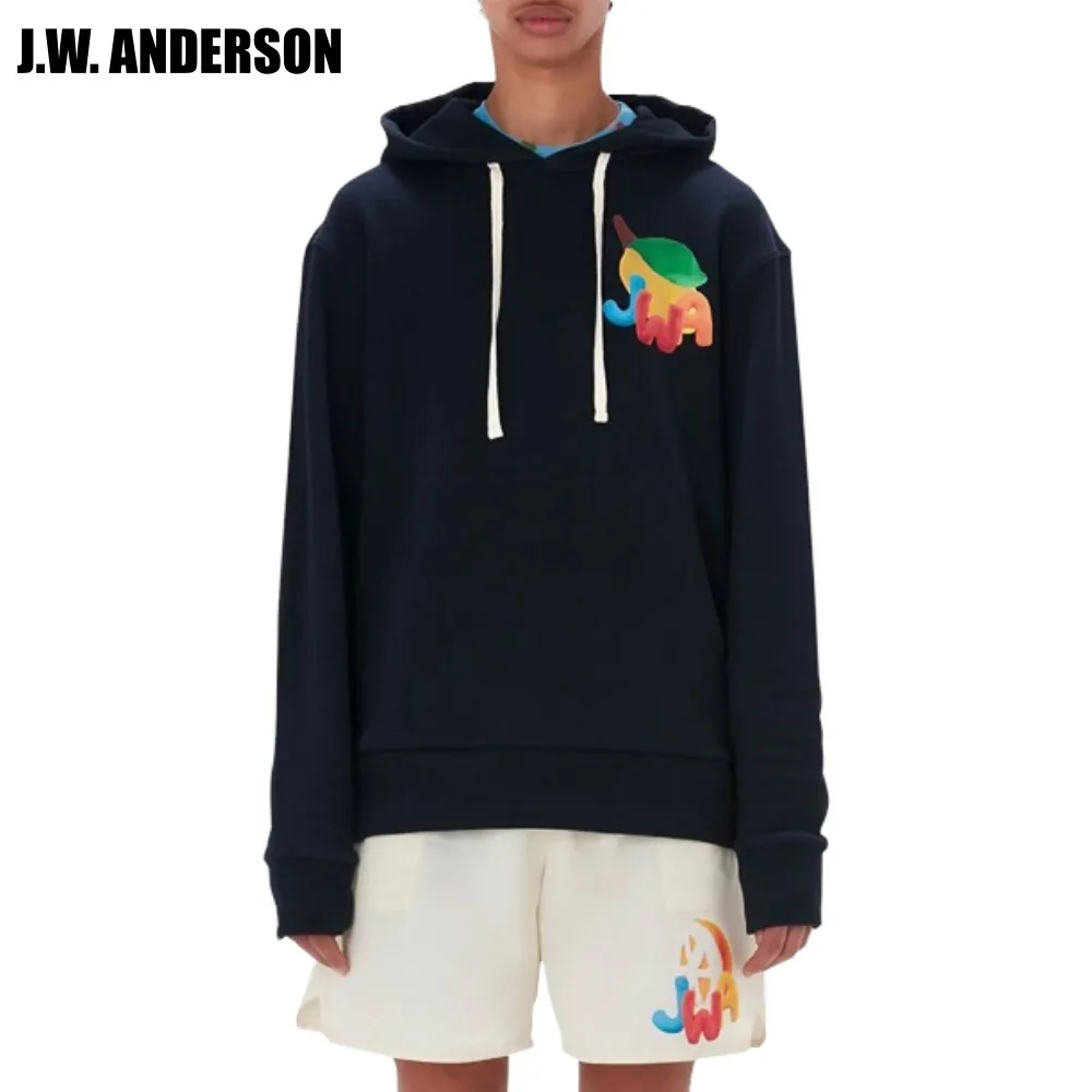 J W ANDERSON  |Unisex Sweat Street Style Long Sleeves Cotton Oversized Logo