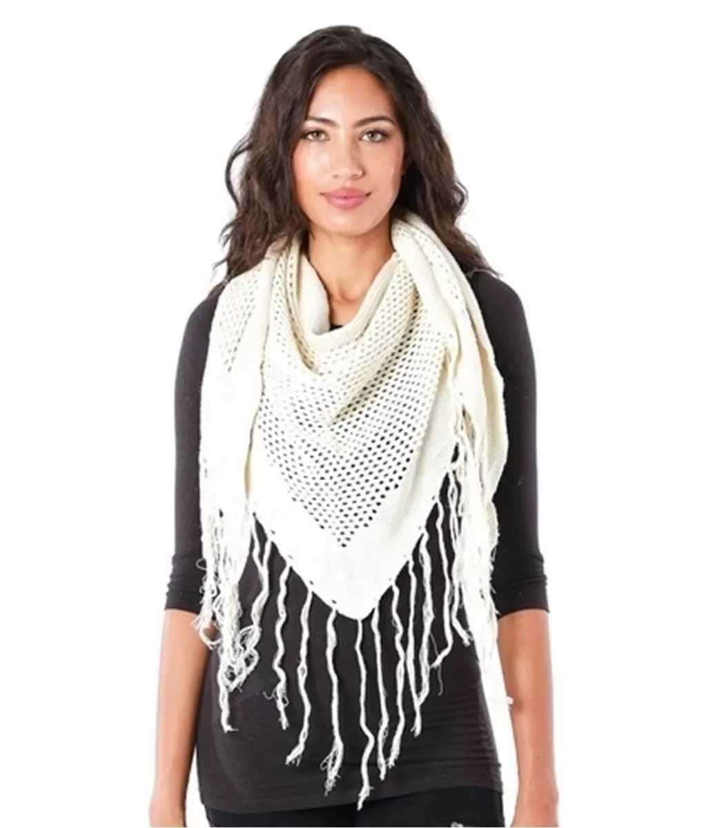 Knitted Hemp Organic Triangle Tassel Scarf