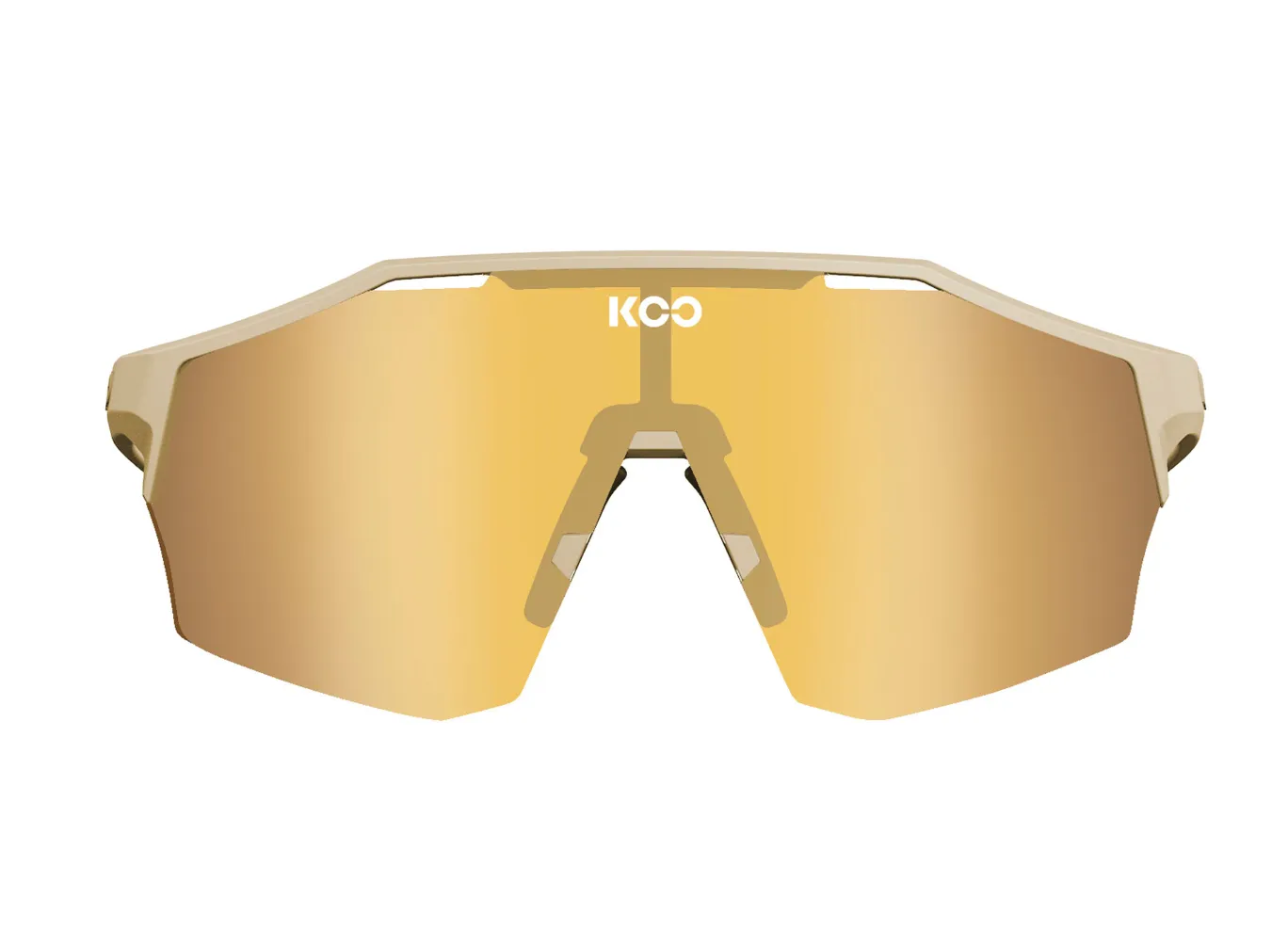 KOO Alibi Cycling Sunglasses - Sand Matte w/ Gold Lens