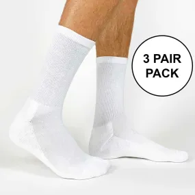 Large 1/2 Cushion Basic Cotton Ribbed Crew Socks - 3 Pack