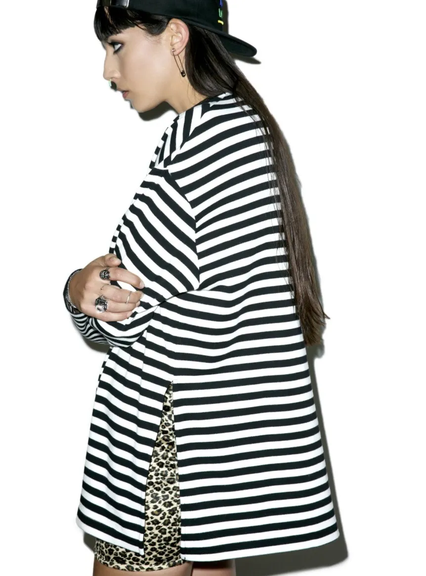 LAZY OAF  |Stripes Heart Street Style Long Sleeves Cotton Medium