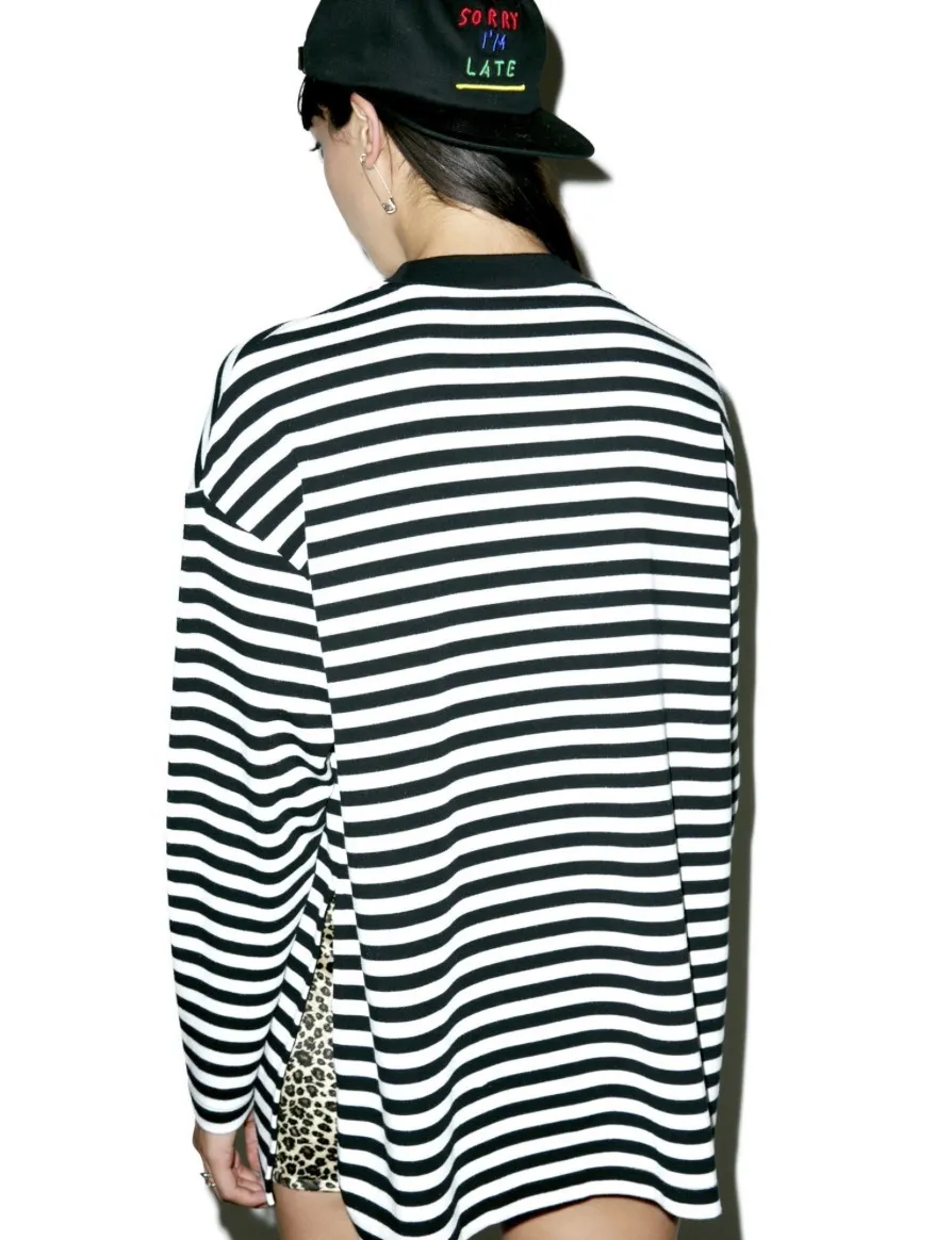 LAZY OAF  |Stripes Heart Street Style Long Sleeves Cotton Medium