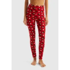 Leggings Mickey Mouse donna Rosso