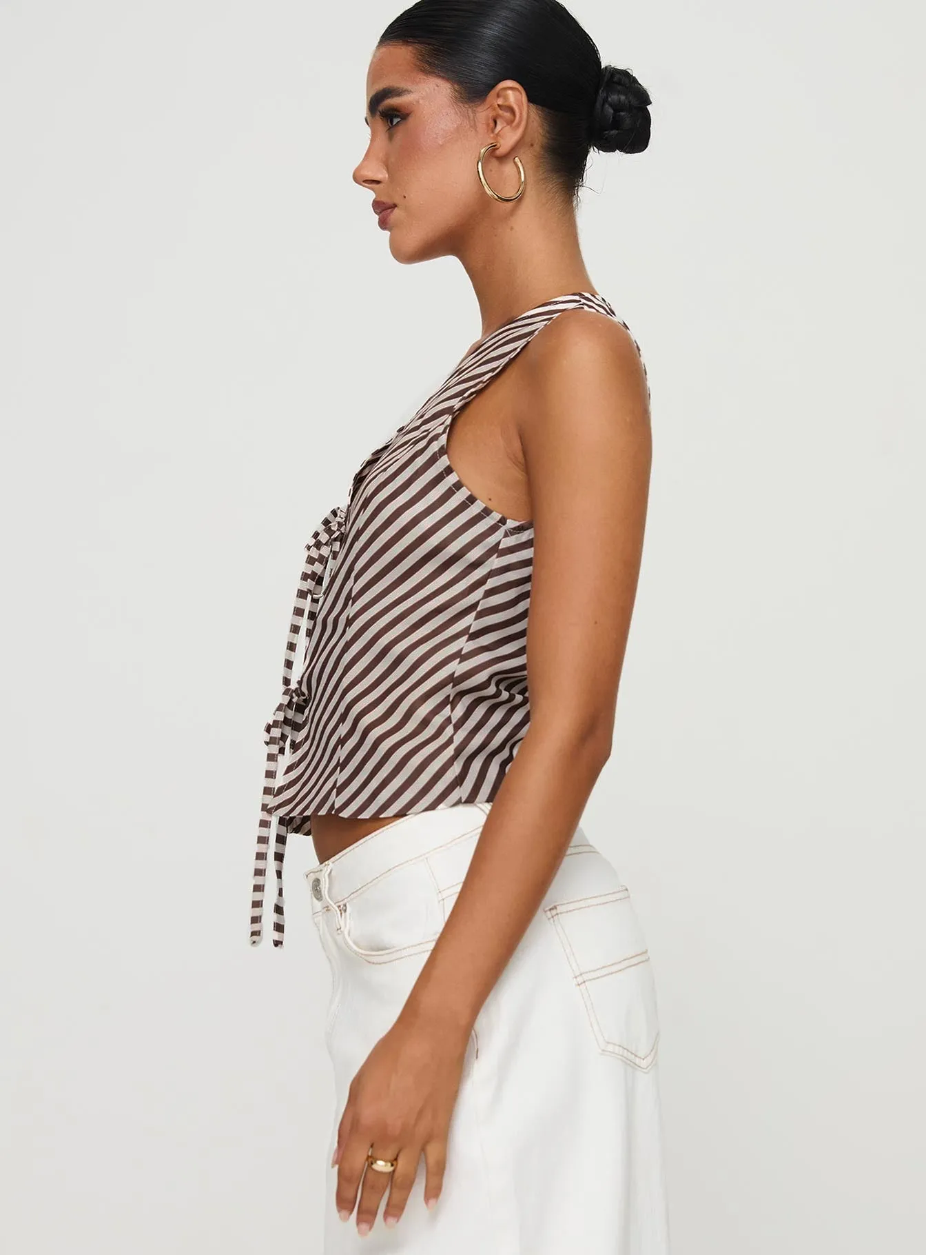 Lishar Top Brown Stripe