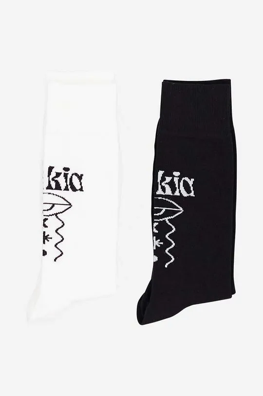 Makia socks Smiley women's black color Skarpety Makia Smiley two pack of socks U83007 000