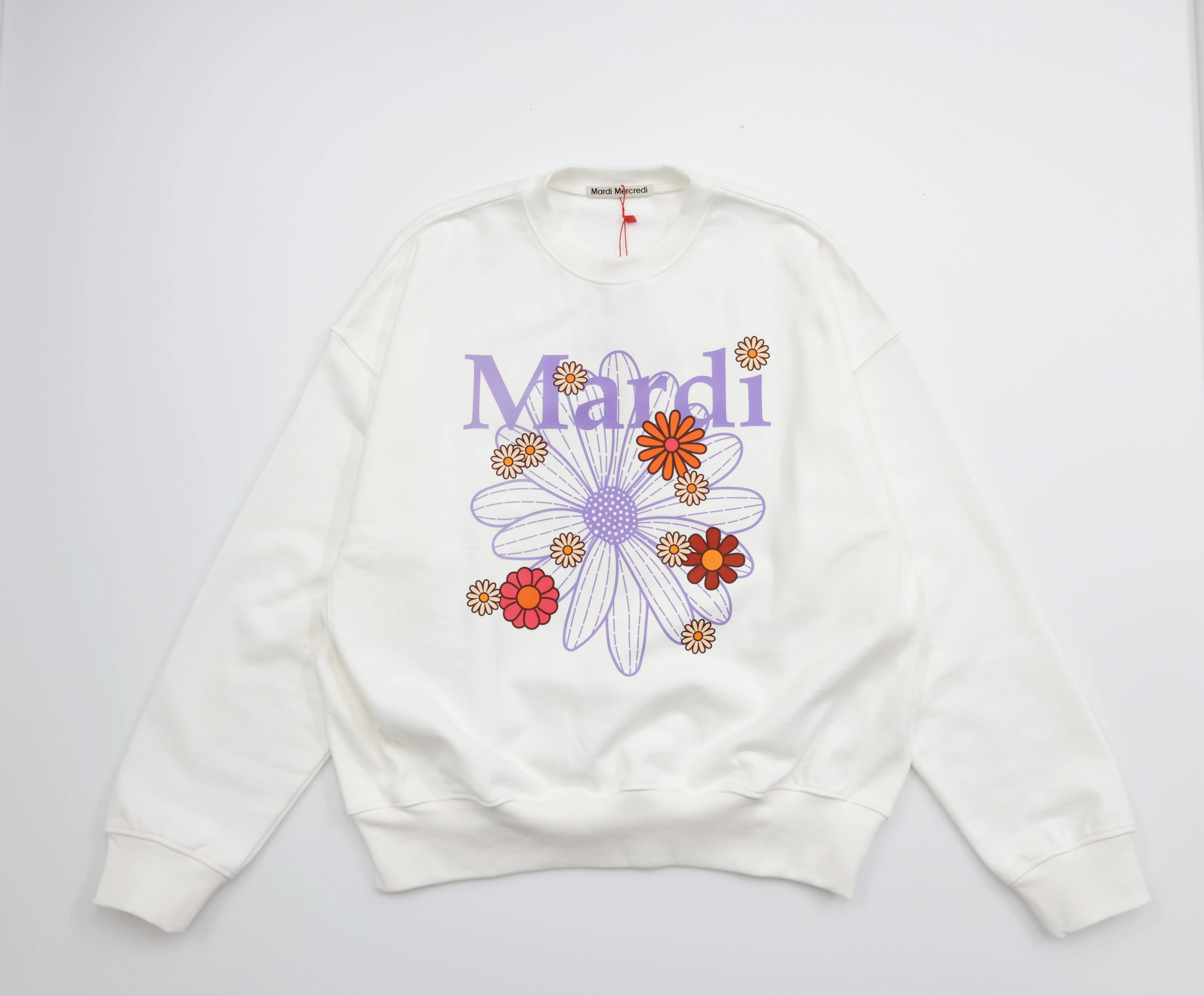 Mardi Mercredi  |Flower Patterns Street Style U-Neck Long Sleeves Cotton Logo