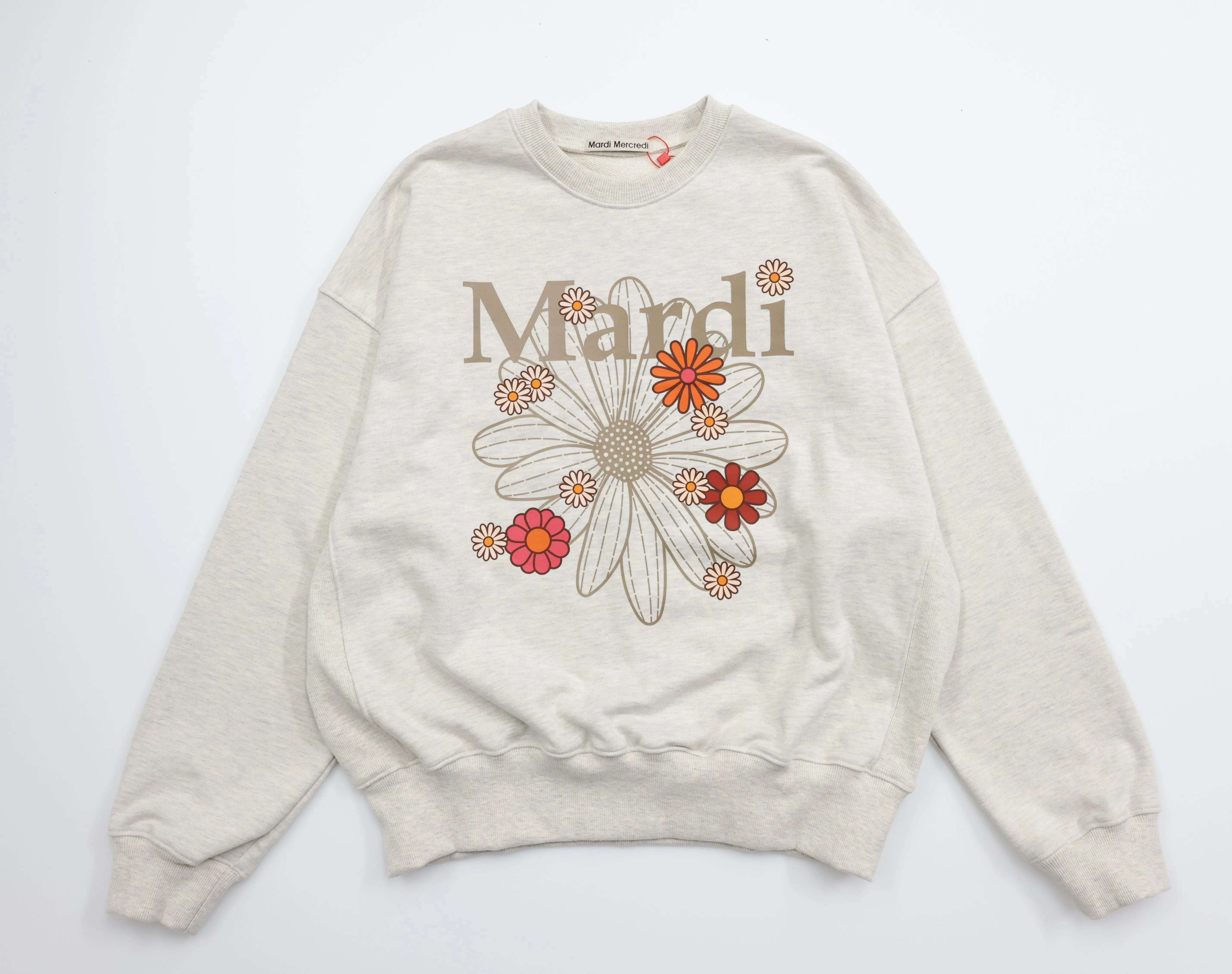 Mardi Mercredi  |Flower Patterns Street Style U-Neck Long Sleeves Cotton Logo