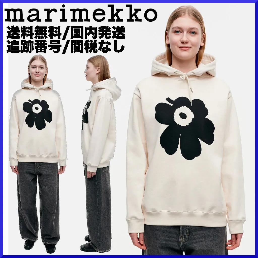 marimekko  |Flower Patterns Unisex Street Style Long Sleeves Plain