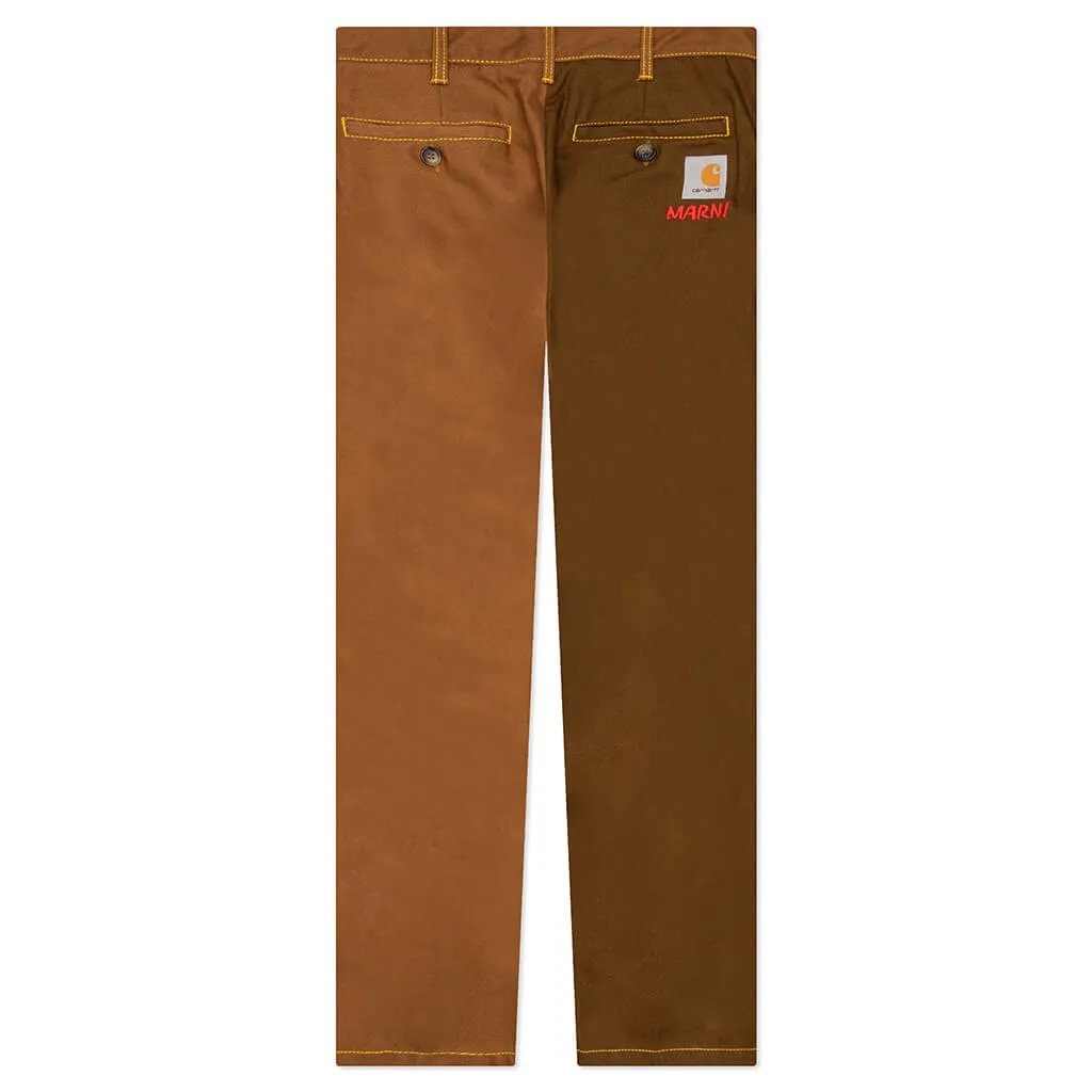 Marni x Carhartt WIP Color-Block Pant - Tobacco