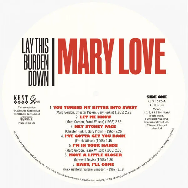 Mary Love ~ Lay This Burden Down