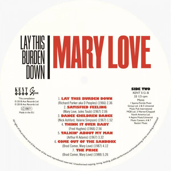 Mary Love ~ Lay This Burden Down