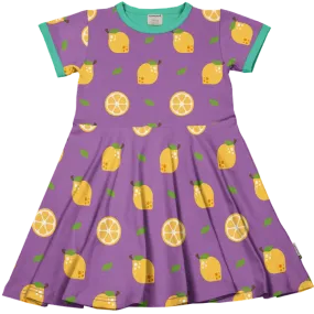 Maxomorra Lemon Organic Cotton Short Sleeved Circle Dress