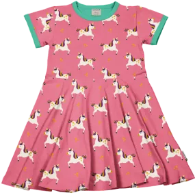 Maxomorra Unicorn Organic Cotton Short Sleeved Circle Dress