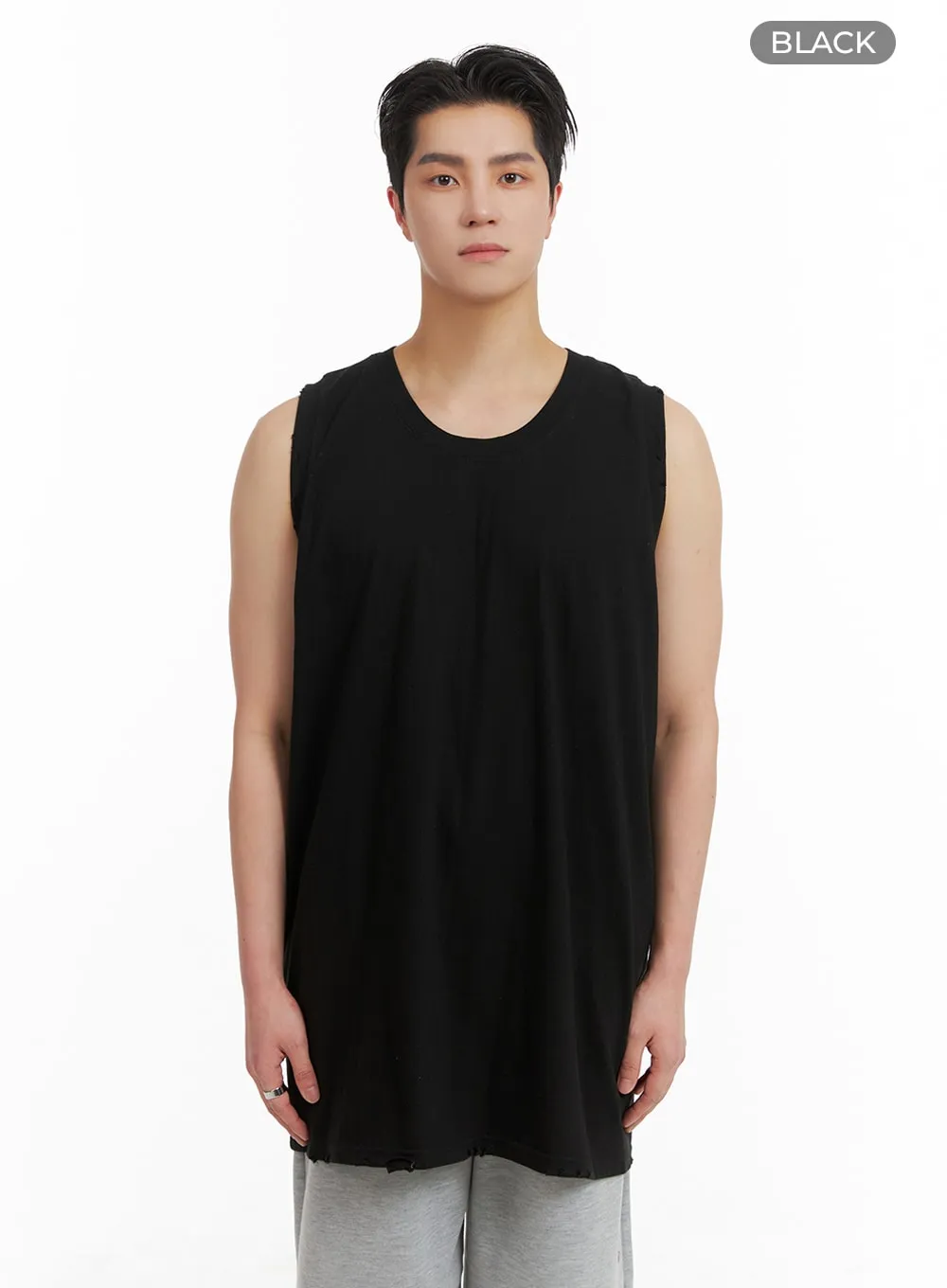 Men's Basic Cotton Sleeveless Tee IA401