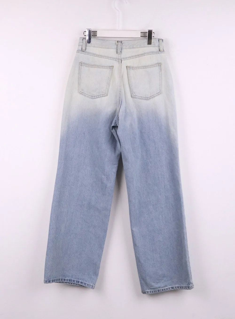 Mid Waist Wide Leg Pocket Jeans CJ425