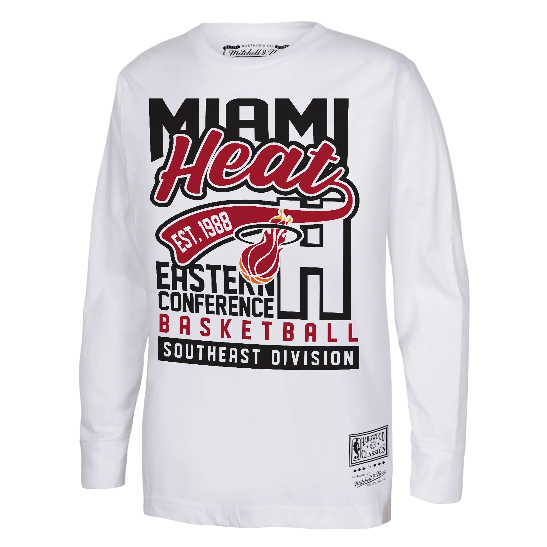 Mitchell & Ness Miami HEAT Tail Sweep Kids Long Sleeve Tee