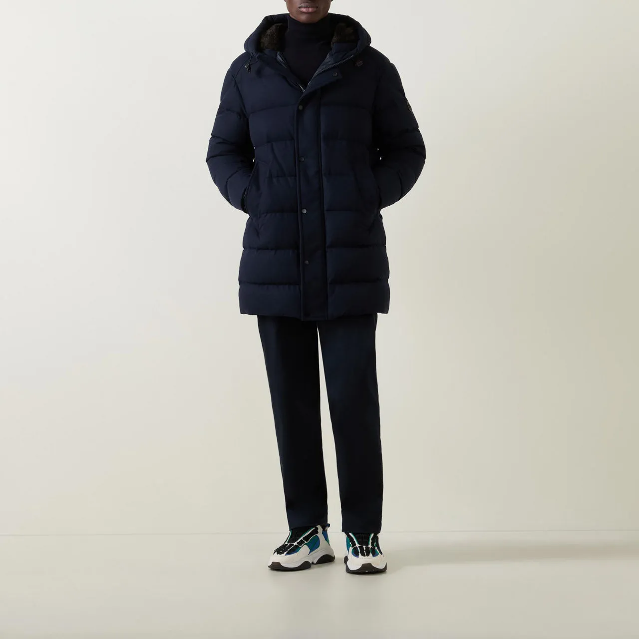 MONCLER Talamini Longline Down Jacket - Navy