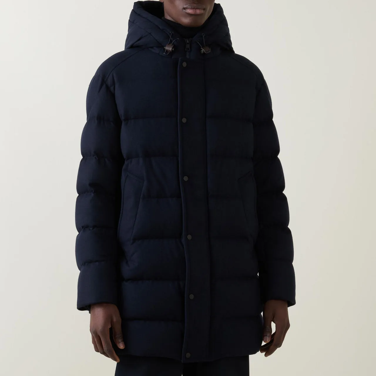 MONCLER Talamini Longline Down Jacket - Navy