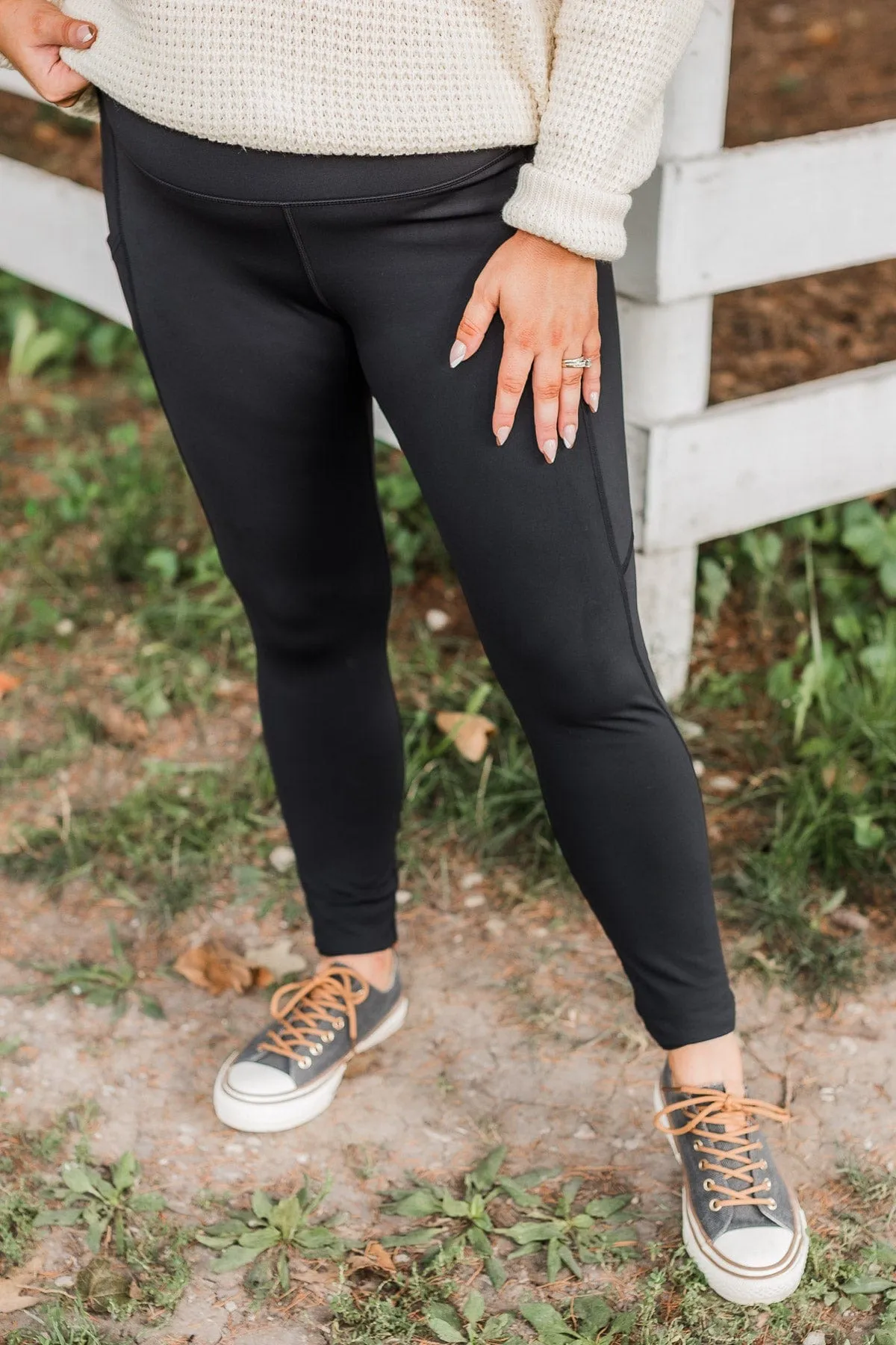 Nature Walks Athleisure Leggings- Black