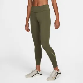 NIKE WOMEN'S ONE MID-RISE 7/8 GRAPHIC TRAINING OLIVE TIGHTS