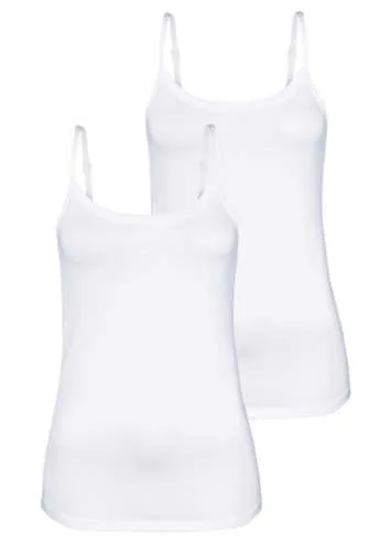 Pack of 2 Spaghetti Strap Vests by LASCANA | Look Again