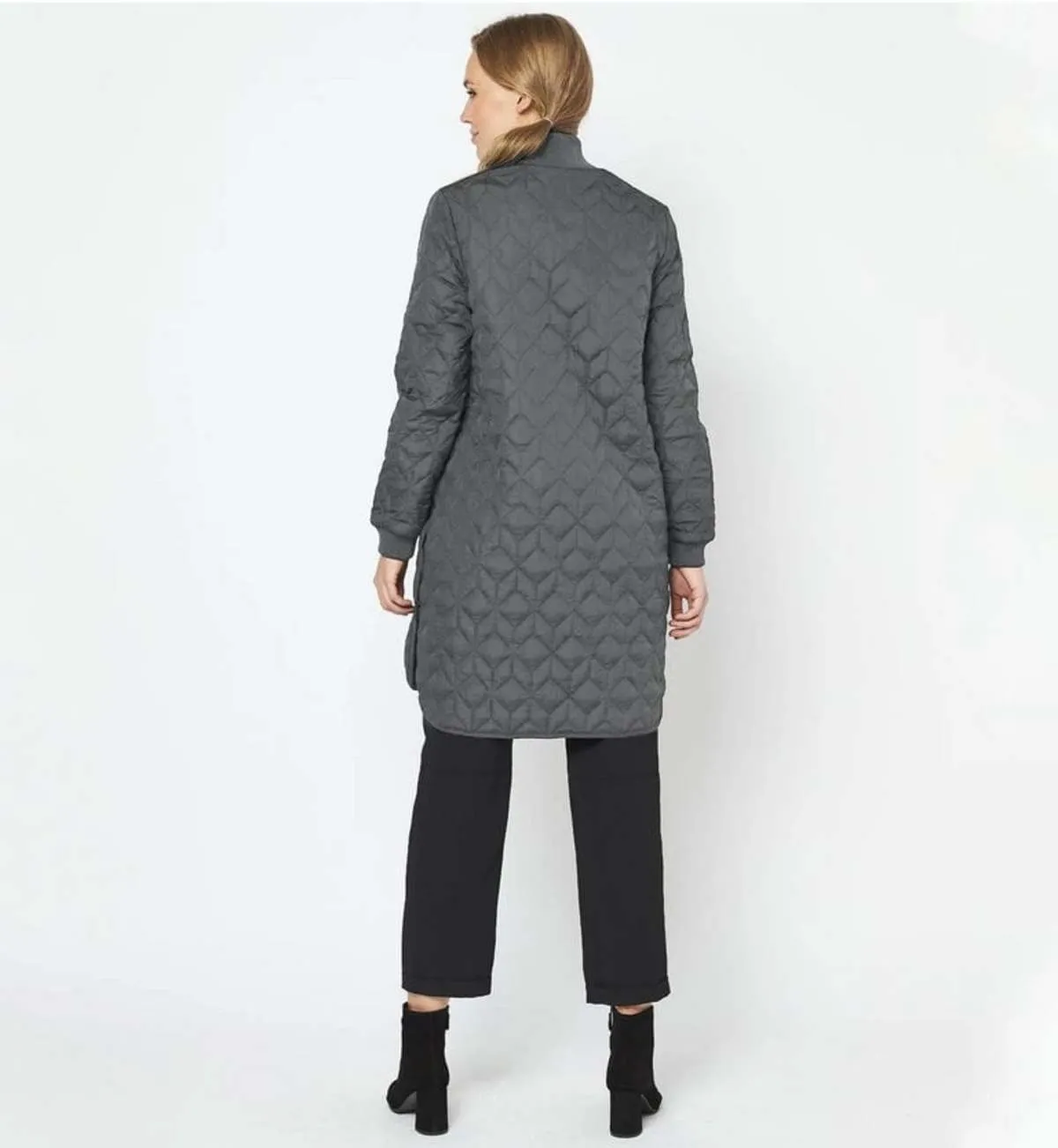 Padded Quilted Coat - Dark Shadow