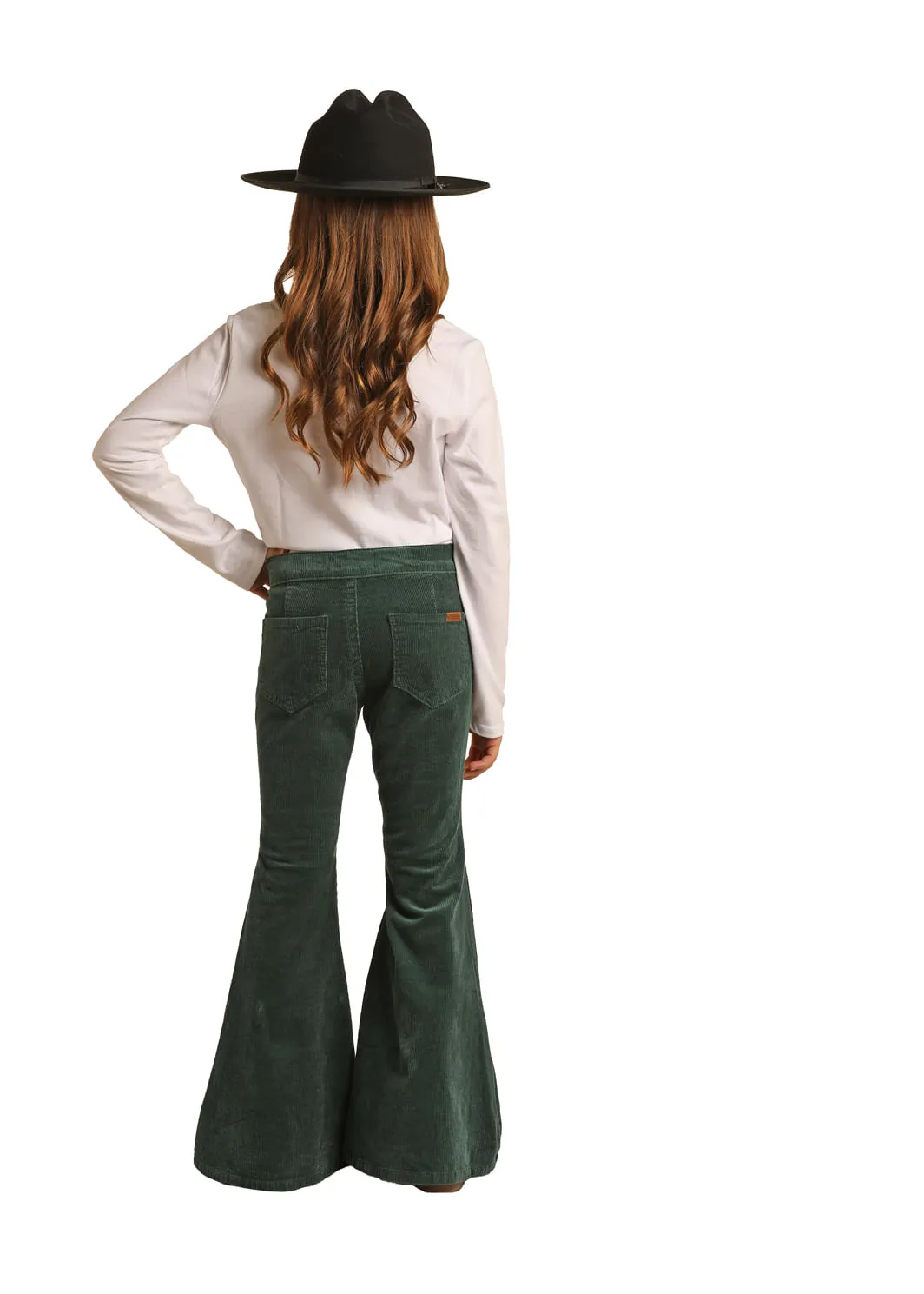 Panhandle Slim Kids Green Corduroy Bell Jeans