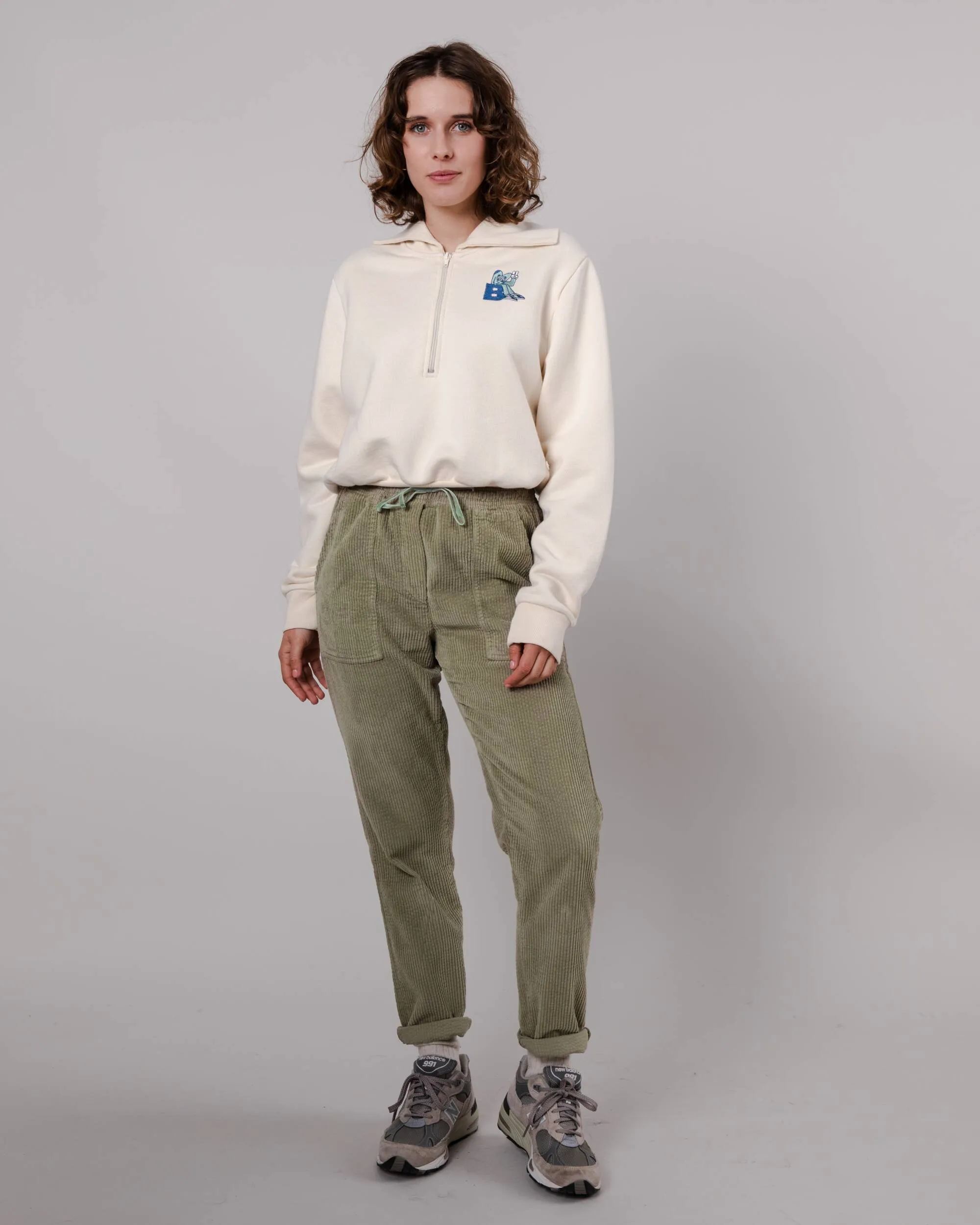 Patch Pocket Corduroy Pants Pale Green