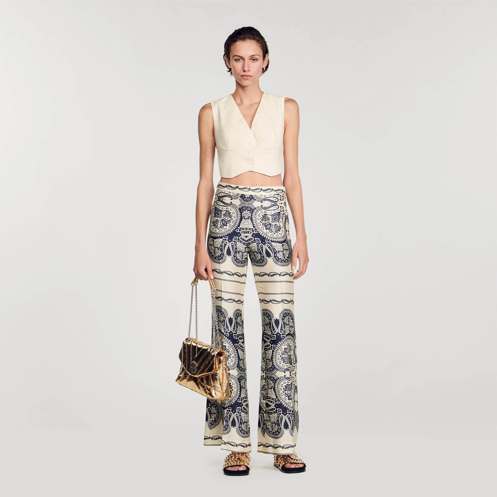 Patterned Floaty Trousers