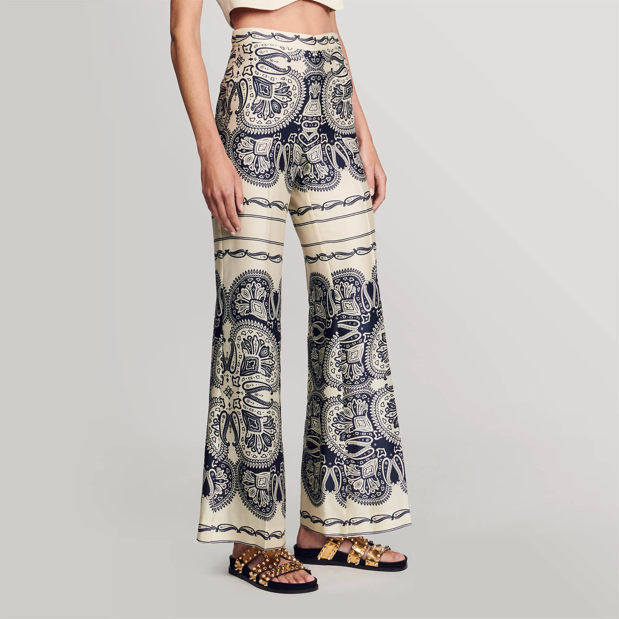 Patterned Floaty Trousers