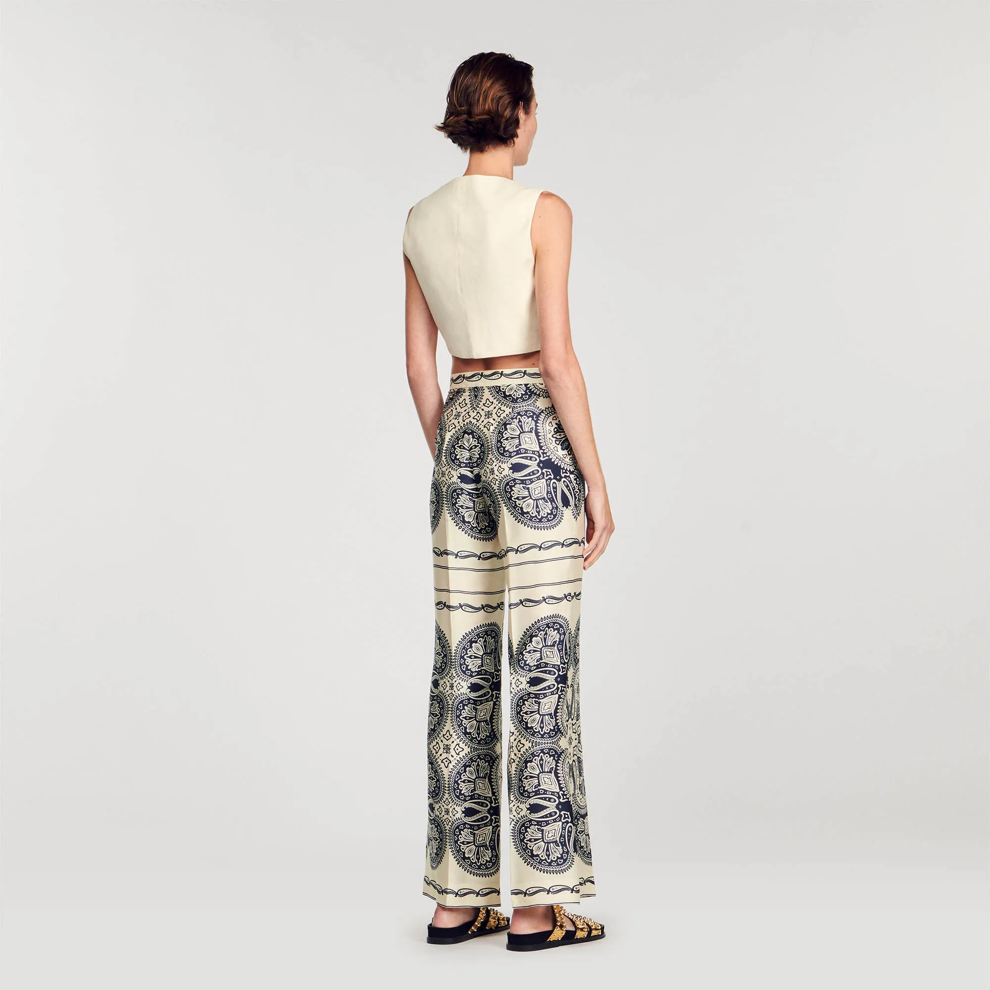 Patterned Floaty Trousers