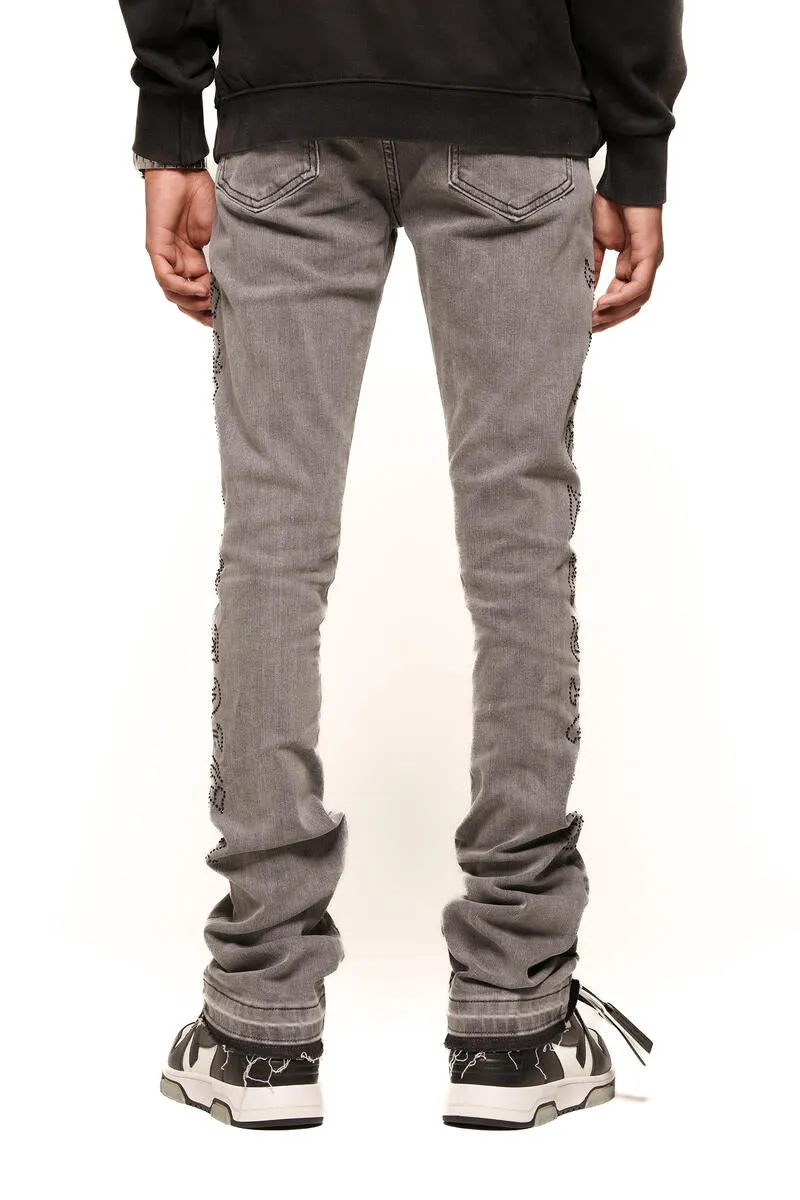 Pheelings RISING ABOVE FLARE STACK DENIM (CHARCOAL GREY)