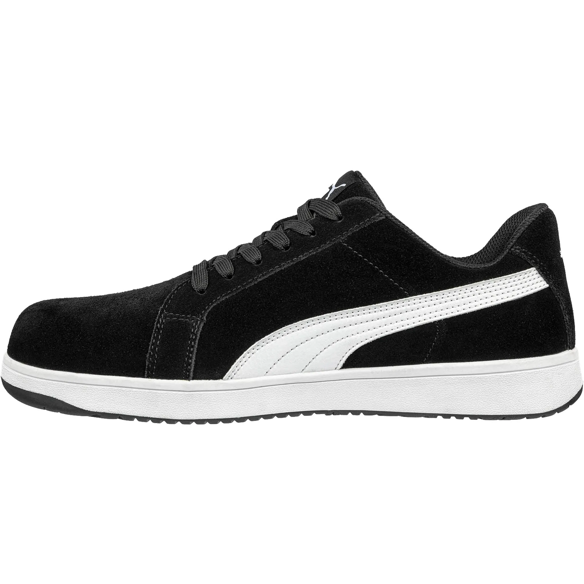 Puma Women's 640115 Icon Suede Low EH Black White Work Shoes