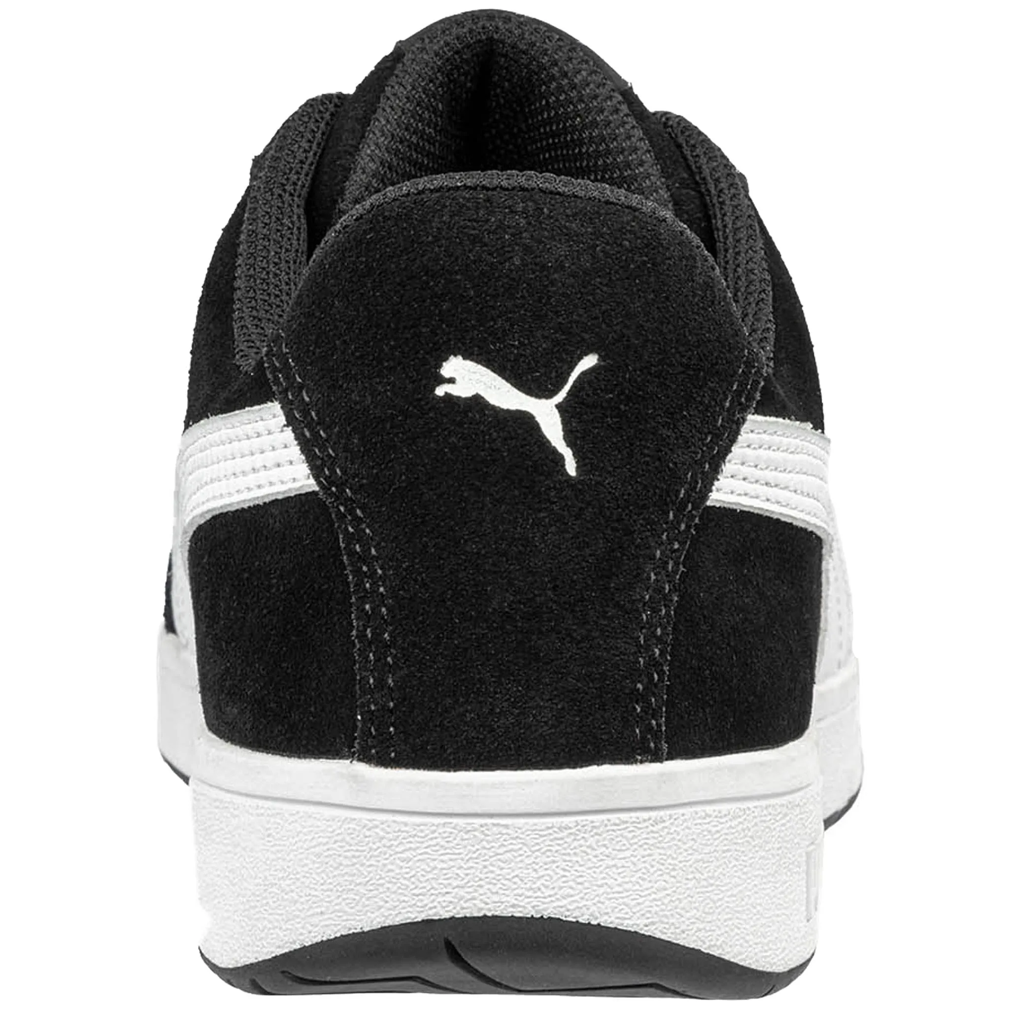 Puma Women's 640115 Icon Suede Low EH Black White Work Shoes