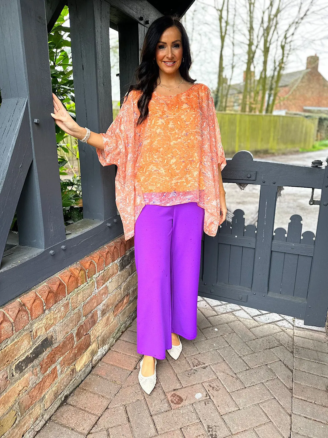 Purple Wide Leg Trousers