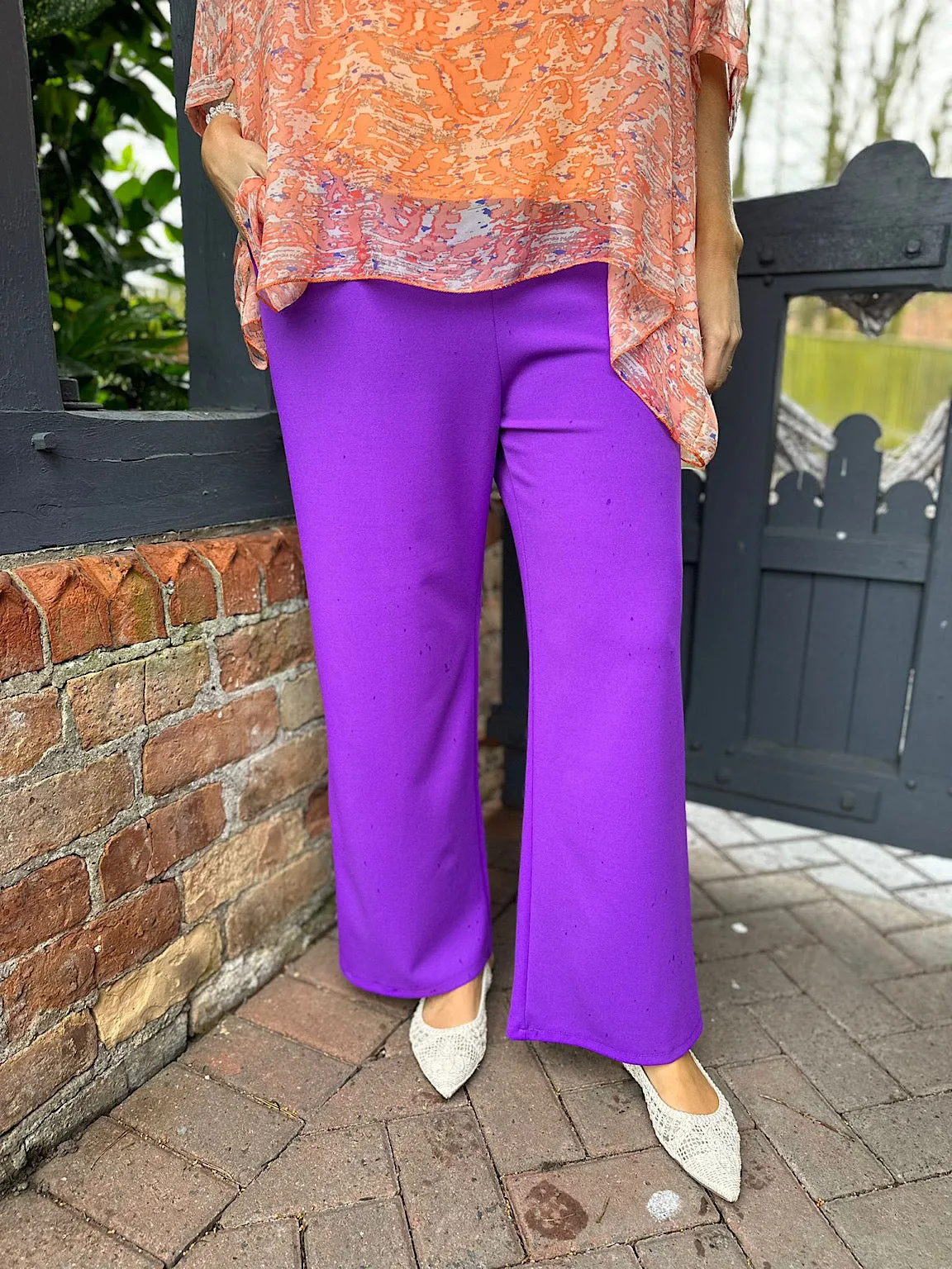 Purple Wide Leg Trousers