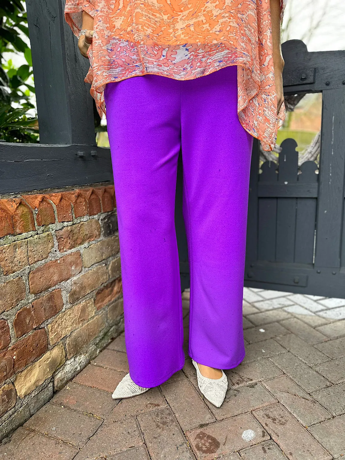 Purple Wide Leg Trousers