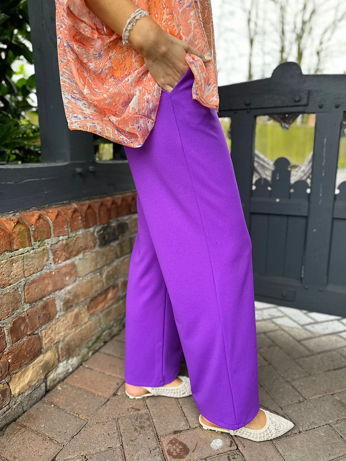 Purple Wide Leg Trousers