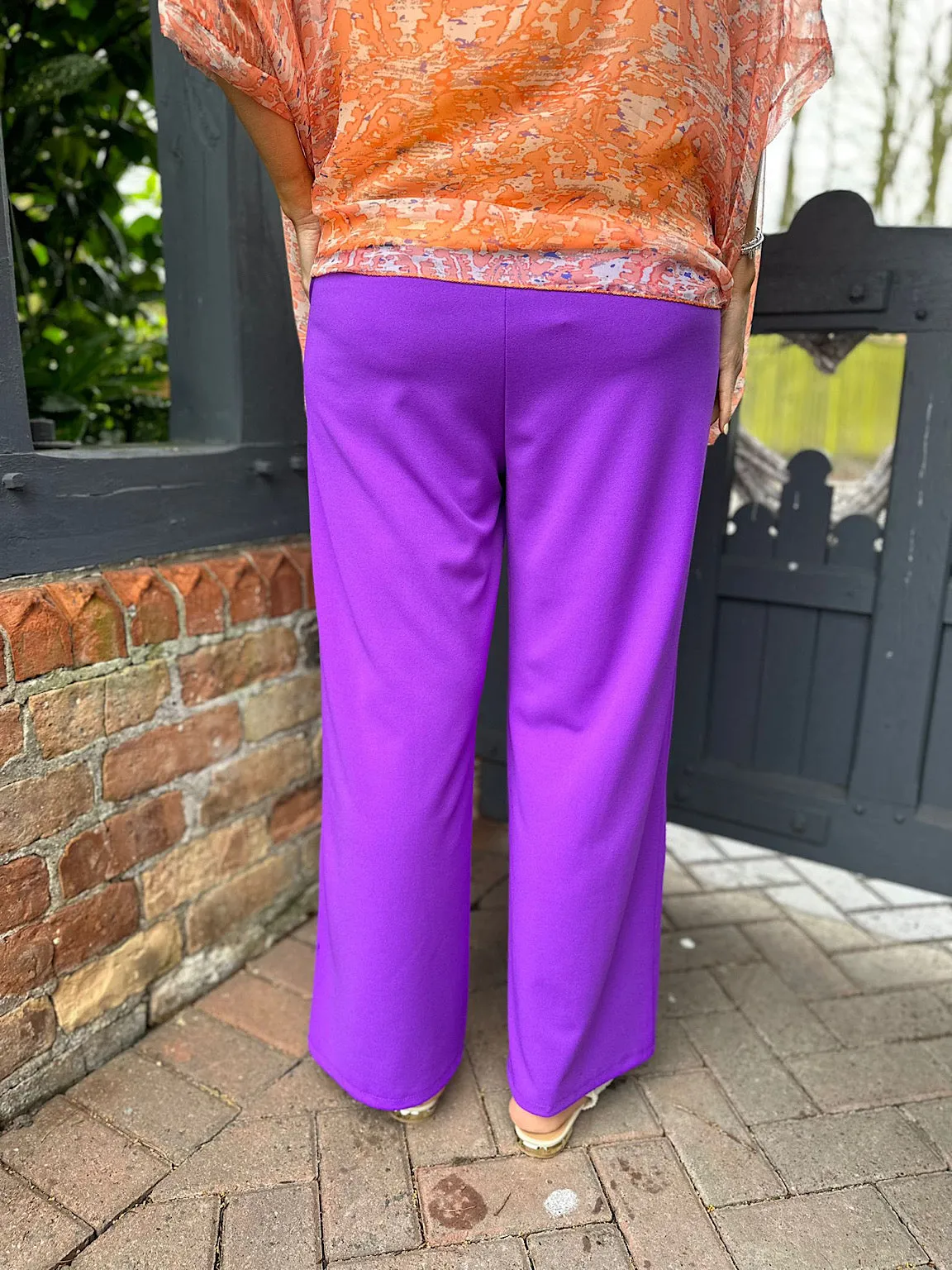 Purple Wide Leg Trousers