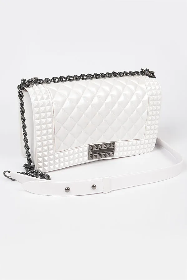 Quilted Embossed White Jelly Bag