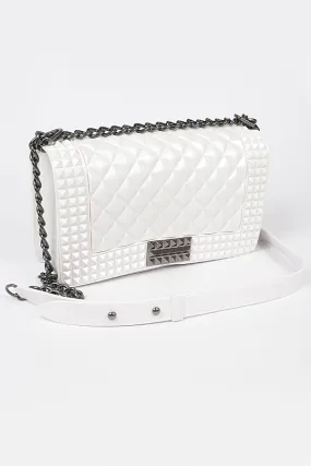 Quilted Embossed White Jelly Bag