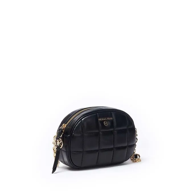 QUILTED OVAL JET SET CHARM CROSSBODY Woman Black