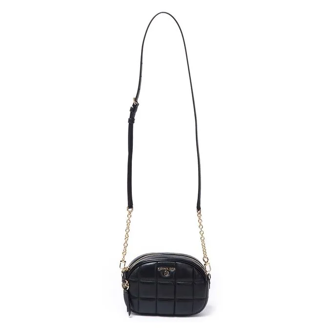 QUILTED OVAL JET SET CHARM CROSSBODY Woman Black