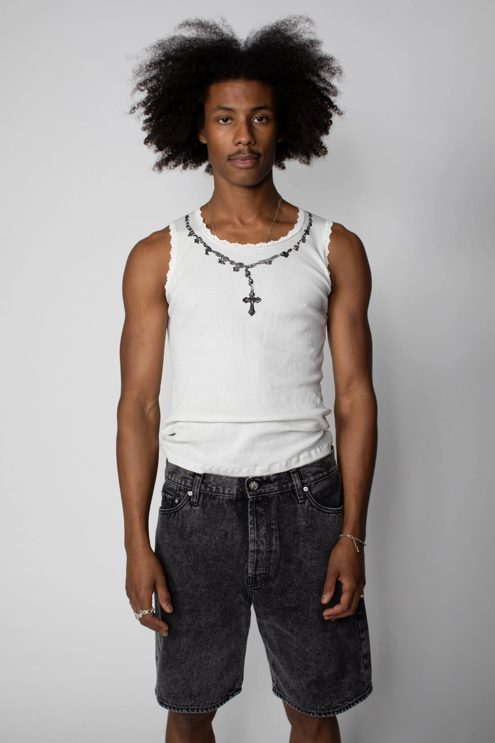 Rosaries Lace Trim Vest